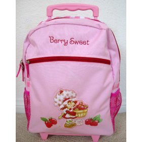 Strawberry Shortcake Rolling Luggage Backpack