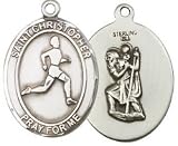 St. Christopher Track & Field Large Sterling Silver Medal