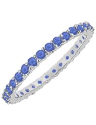Sapphire Eternity Bangle 14K White Gold - 10.00 CT TGW