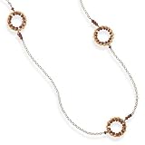 Sterling Silver 40 Inch Rhodium Plated Garnet Necklace