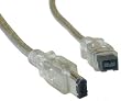 IEEE-1394, 9P / 6P, Firewire Cable, Clear, 10 ft