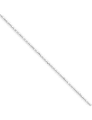 1.2mm, 14 Karat White Gold, Diamond-Cut Ball Chain - 16 inch