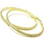Beautiful Large & Blingy ICE Crystal Lined Hoop Earrings Yellow Gold Tone by Christina Collection ~ Comes Gift Boxed (32T051), 2 3/4" Inch