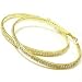 Beautiful Large & Blingy ICE Crystal Lined Hoop Earrings Yellow Gold Tone by Christin...