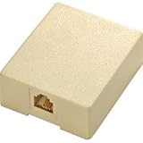 4C UL Surface Modular Telephone Jack - Ivory