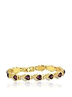 Shiny Cristal Pulsera  metal bañado en oro 24 ct / Violeta