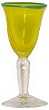 Hand Blown Yellow Wine Glass 6.75"H Set / 4