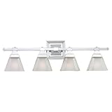 Save on  Sea Gull Lighting 40042-05 Four-Light Chrome Wall and Bath Fixture, Clear Highlighted Satin Etched Glass