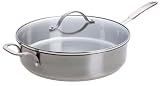 Simply Calphalon Stainless 5-Quart Saute Pan with Cover