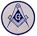 Square & Compass Blue and White Embroidered Masonic Patch - 3
