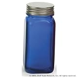 Sapphire Blue Square Glass Spice Bottles