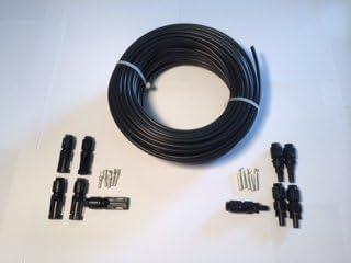 MC4 connector and 100 ft. Bulk #10 copper 19 strand Black Solar PV Cable Kit