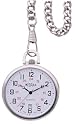 Medana Silvertone Railroad Dial Pocketwatch w/Date. Chain Included, # 4026