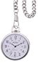 Medana Silvertone Railroad Dial Pocketwatch w/Date. Chain Included, # 4026