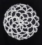White Hair Net Crocheted Hair Bun Cover- LARGE