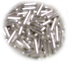 Decorative Silver Dragees, Macaroni, 4oz