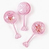 Produkt-Bild: Babyrassel f&uuml;r Babyparty als Deko 12 St&uuml;ck rosa Babyshower