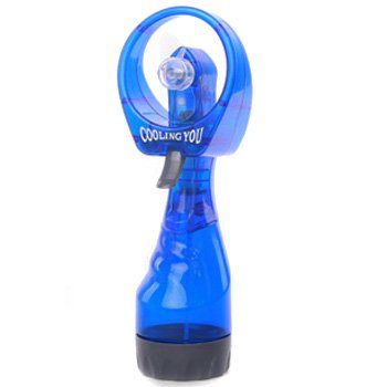 Portable Battery-Operated Water-Misting SPRAY Fan - Blue