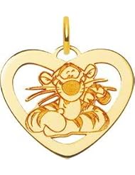 14K Yellow Gold Disney Tigger Heart Charm Jewelry New