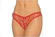 Crotchless Lace Panty with Gold Locket. One Size in Black, White, Jade or Red.