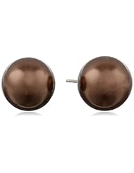 14k Yellow Gold 10mm Dyed Brown Mother-of-Pearl Stud Earrings