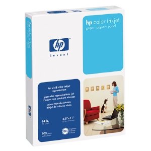 HP 20200-0 HP Color Inkjet Printer Paper, 8-1/2 x 11, 24-lb., White, 500 Sheets/ream