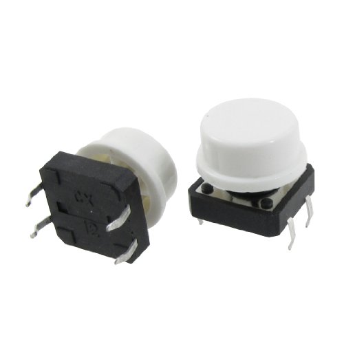 10 Pcs Panel Momentary Tact Push Button Switch 4 Pin DIP w Cap