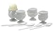 RSVP Porcelain 8 pc Egg Cup & Spoon Set in White NEW