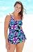 Water Color Floral Sarong Front Swimsuit - Plus Size Swimsuit Plus Size Swimsuits