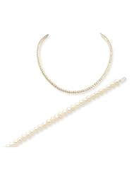Genuine .925 Sterling Silver Freshwater Cultured Button Pearl Bracelet and Necklace Set. 100% Satisfaction Guaranteed.