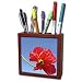 Patricia Sanders Flowers - Red Iceland Poppy and Sky- Flowers- Floral Photography - Tile Pen Holders-5 inch tile pen holder