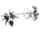 Tiny Gothic Spider Tarantula Sterling Silver Post Stud Earrings
