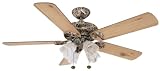 John Marshall Ducks Unlimited® MAX-4™ Camouflage Ceiling Fan with with Knotty Cedar Finish Blades and a 4-Light Marble Alabaster Light Kit