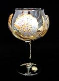 Sea Shell Shimmer Design - Hand Painted - Goblet - 12.5 oz.