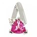Created Pink Sapphire & Diamond Pendant in Solid White Gold
