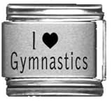 I Heart Gymnastics Laser Italian Charm