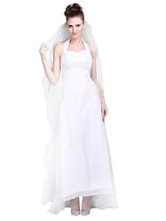A-line Chiffon/Satin High-Low-Hem Halter Wedding Dress 