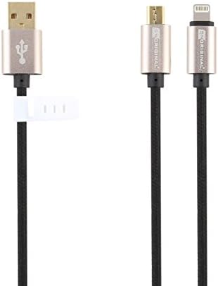 snoriginal 2in1 6.6ft 2M Nylon Braided Tangle-Free Lightning Micro Cable for [ iPhone 6s 6s Plus iPhone6 6plus 5S 5C 5 4S / Xperia / Android / Galaxy ] Black