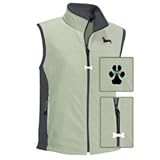Dachshund Black Ladies' Micro Fleece Unlined Vest with Bone Zipper Pull and Embroidered image