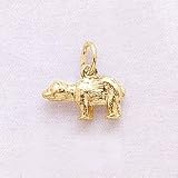 14kt Yellow Gold Bear Charm. 3-Dimensional