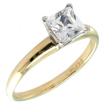 1 2 Carat Princess Cut Certified Diamond Solitaire Ring in 14K Yellow Gold   9