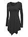 Made By Johnny MBJ WT737 Womens Long Sleeve Handkerchief Tunic L Black