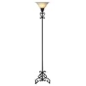 Iron Scroll Torchiere Floor Lamp
