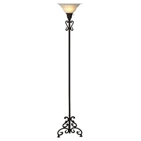 Iron Scroll Torchiere Floor Lamp