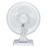 Lakewood Desk Fan, 6 Blade, 2-Speed, 8-1/2x6-1/2x10-3/4, Ivory