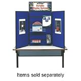 Apollo SB93206Q Apollo 3-Panel Slotwall Table Display System, Fabric, Blue, Black PVC Frame
