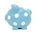 Child to Cherish Ceramic Polka Dot Piggy Bank, Blue