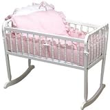 Pretty Pique Cradle Bedding - Pink - Size 18x36
