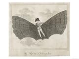 The Flying Man, a Proposal from the Napoleonic Era Art Giclee Poster Print, 16x12