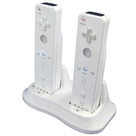 PriceLines Nintendo WII Dual Charging Dock, come with two Rechargable Batteries(Ni-MH) and Modified battery covers